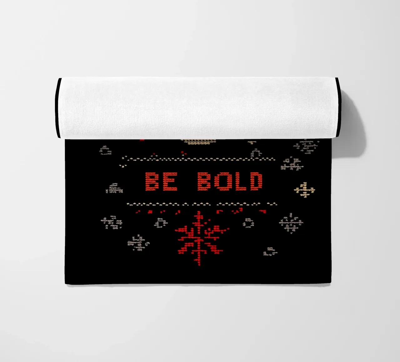 Be Loud | Be Bold | Schema a punto croce con teschio fiammeggiante telo mare da Autofocus