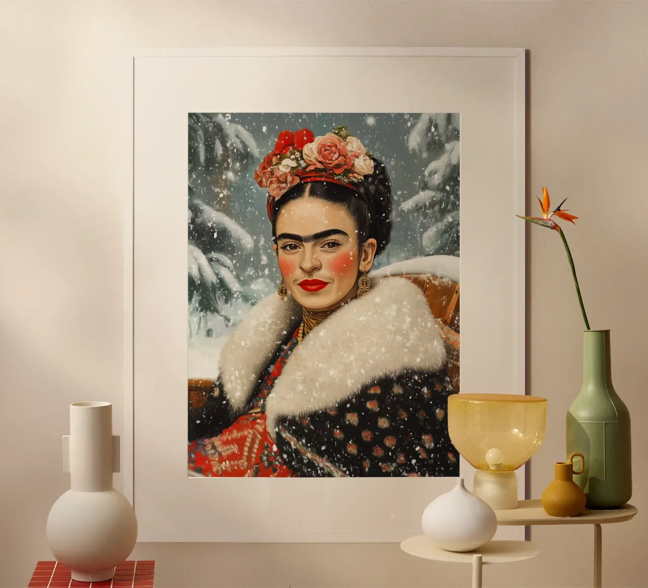 La magia invernale di Frida poster da Carinaprint