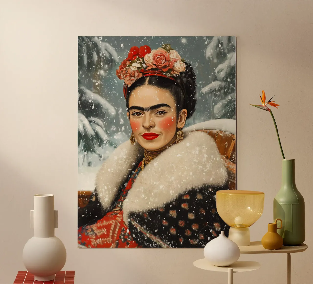 La magia invernale di Frida poster da Carinaprint