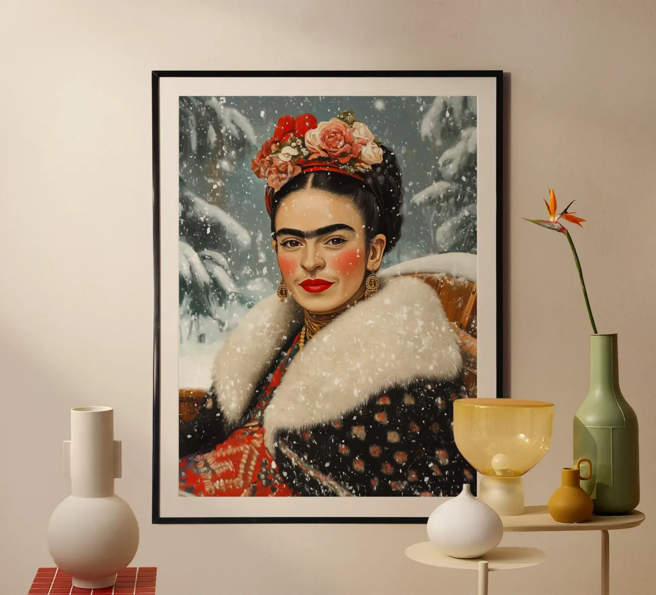 La magia invernale di Frida poster da Carinaprint