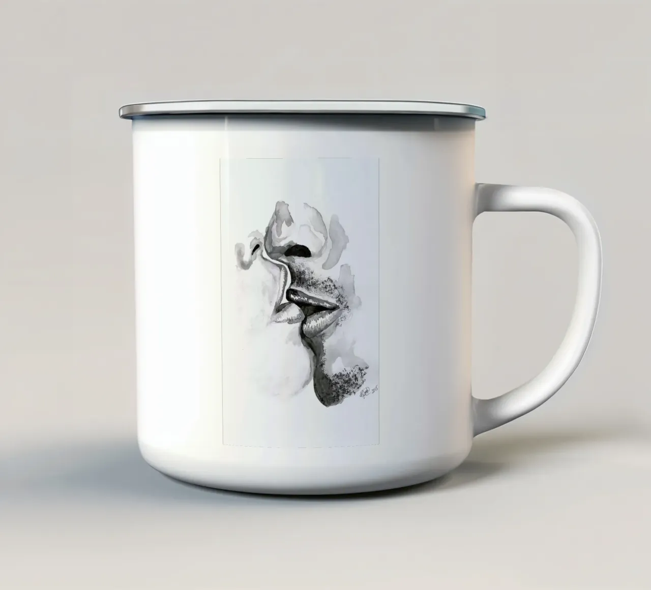 I am a Lover tazza in smalto da Larissa van der Laan