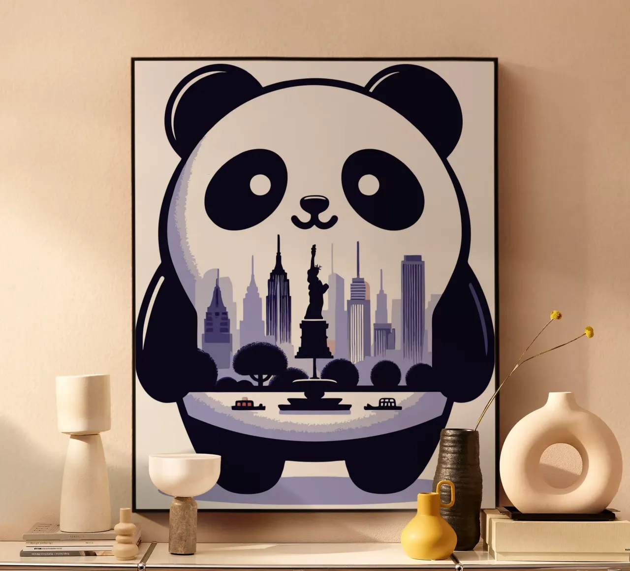 city panda acrylic glass by artdesign1985