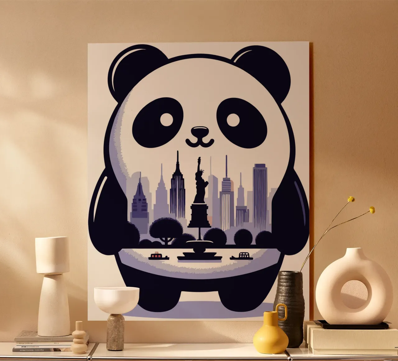 city panda acrylic glass by artdesign1985