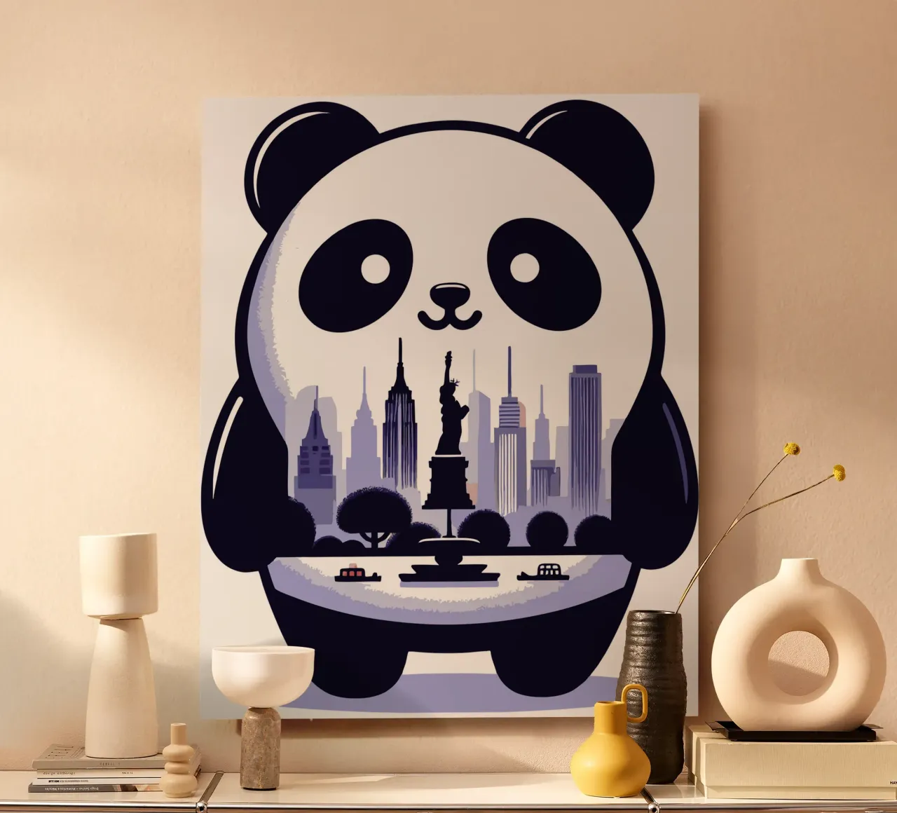 panda di città alluminio dibond da artdesign1985