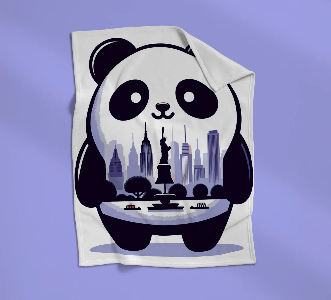 Stadtpanda Fleecedecke von artdesign1985