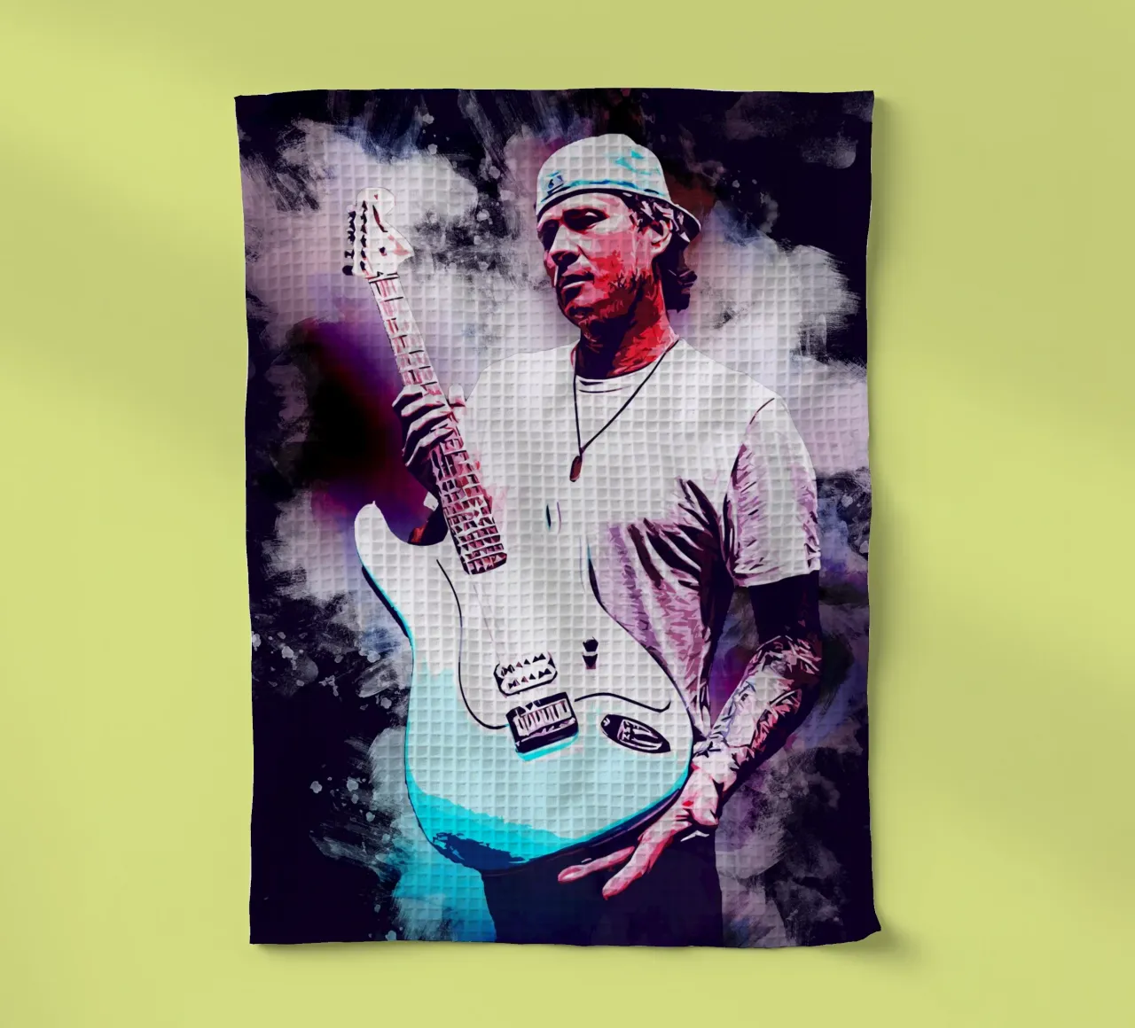 Art of Tom Delonge tea towel by neonartroom