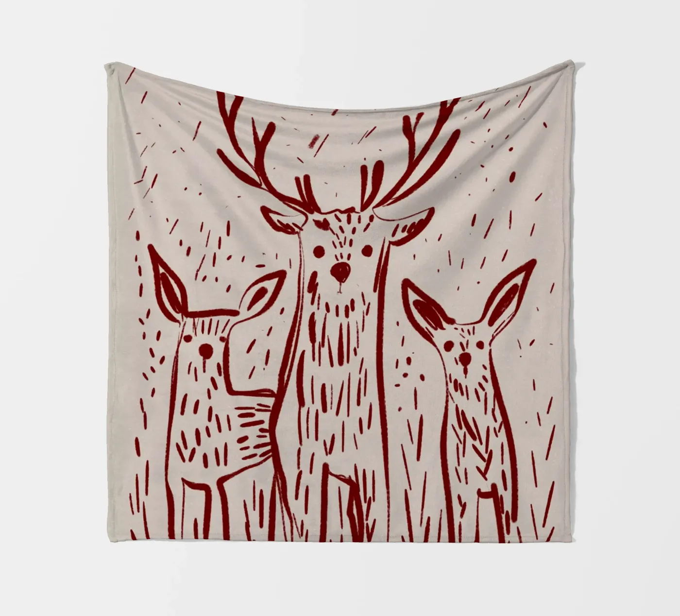 Three Deers fleece blanket by treechild