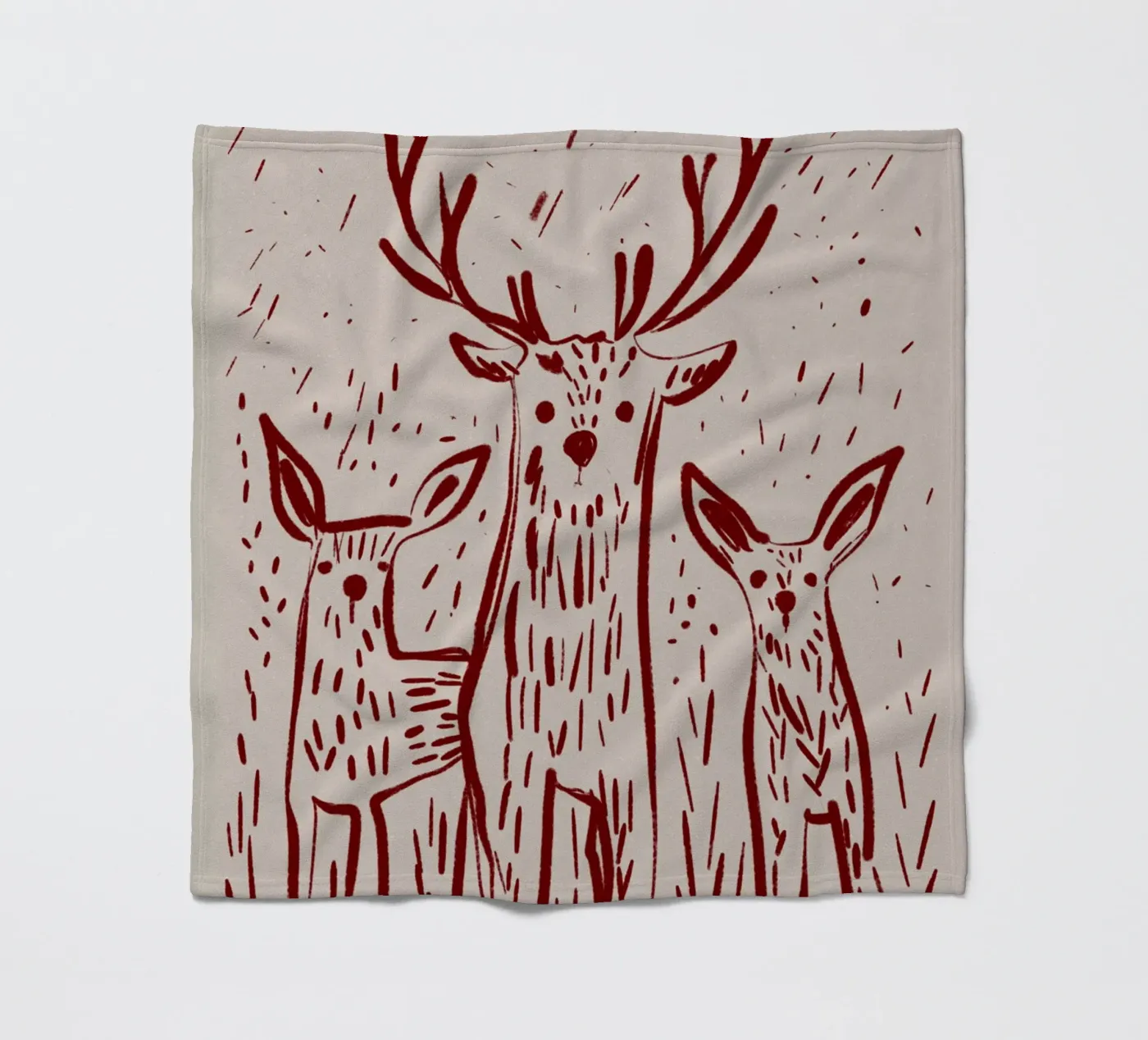 Three Deers fleece blanket by treechild