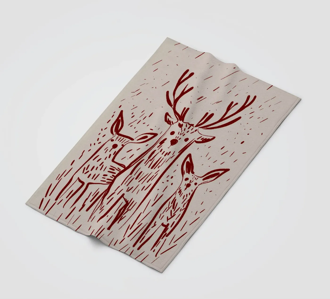 Three Deers fleece blanket by treechild