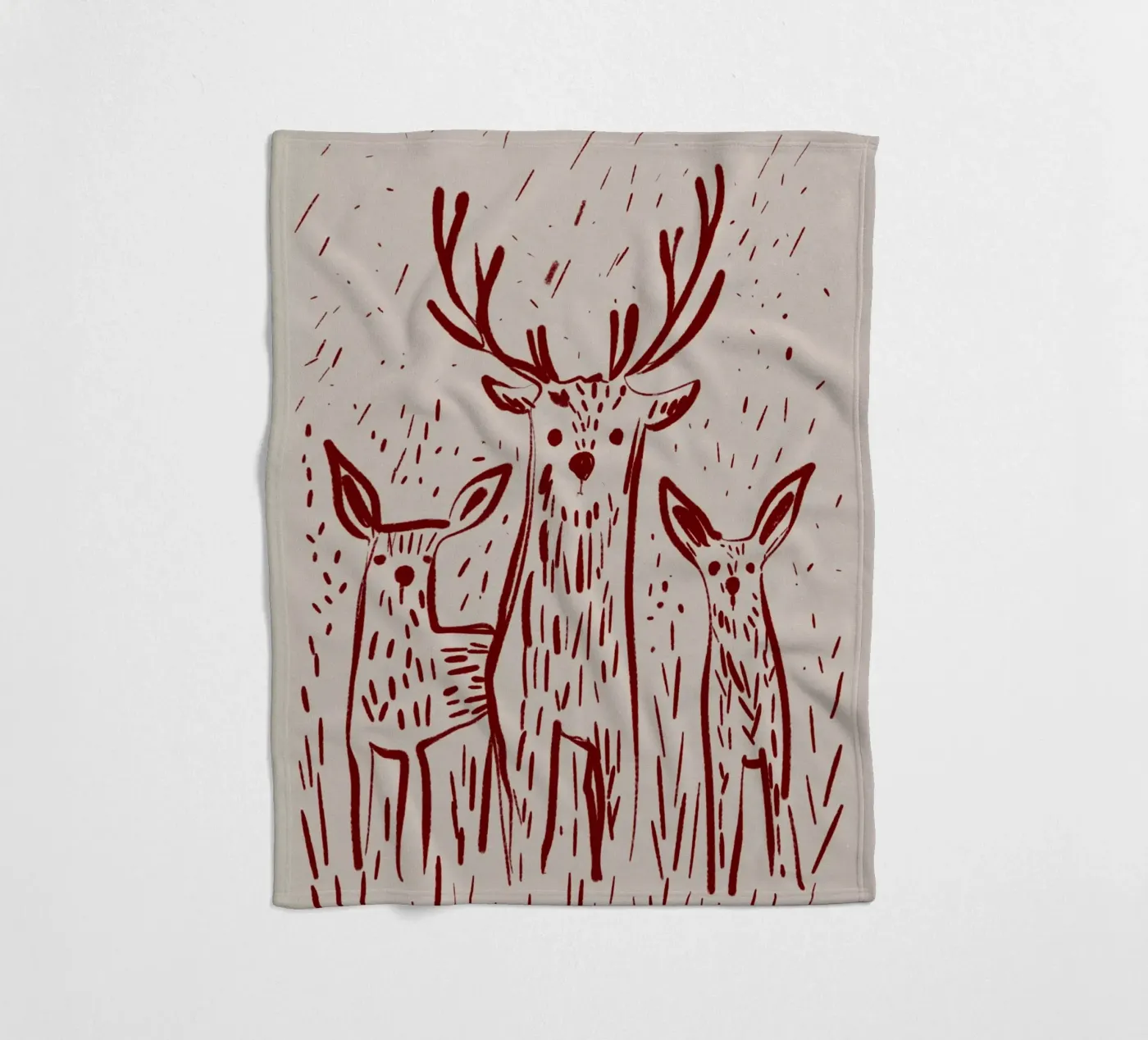 Three Deers fleece blanket by treechild