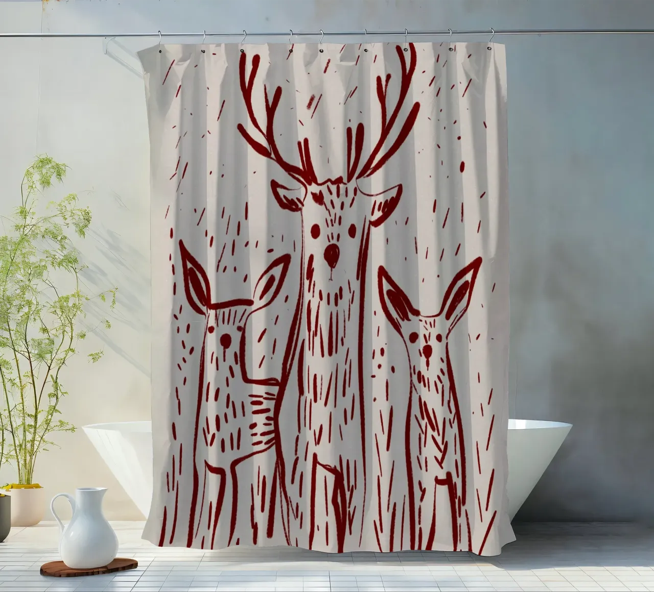 Three Deers shower curtain by treechild