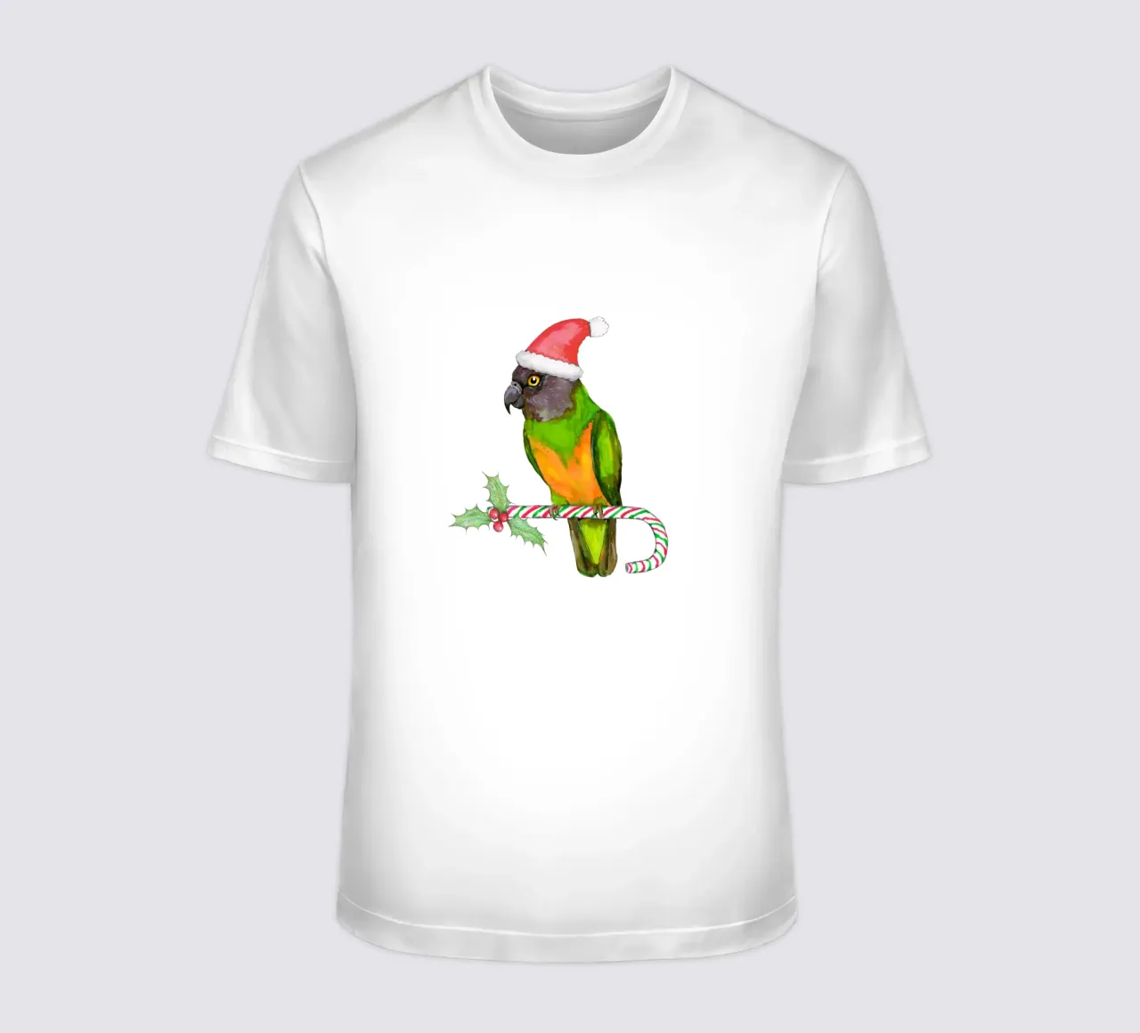 Pappagallo del Senegal in stile natalizio t-shirt da BwiseLizzy