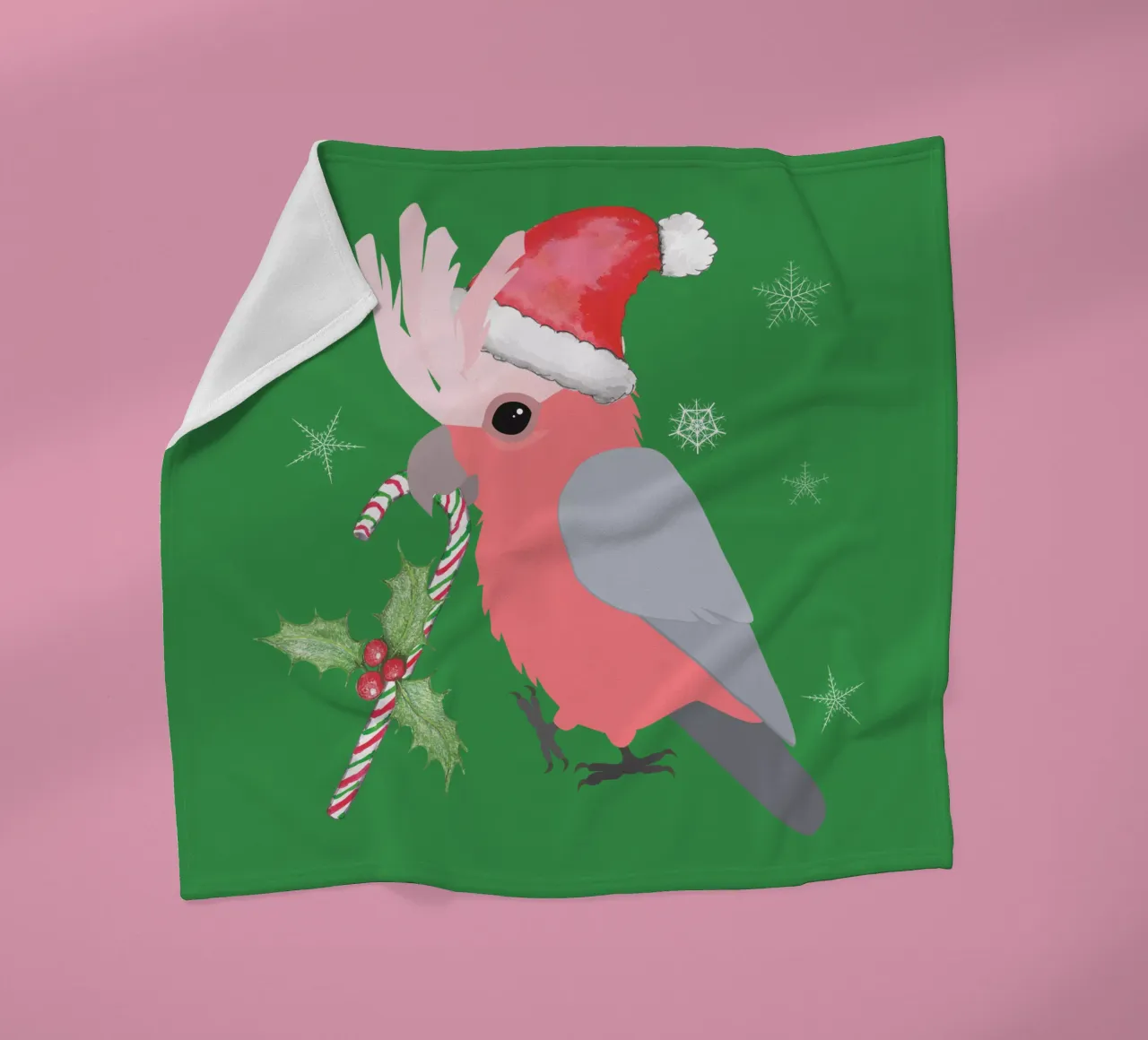 Un simpatico cacatua galah natalizio coperta in pile da BwiseLizzy