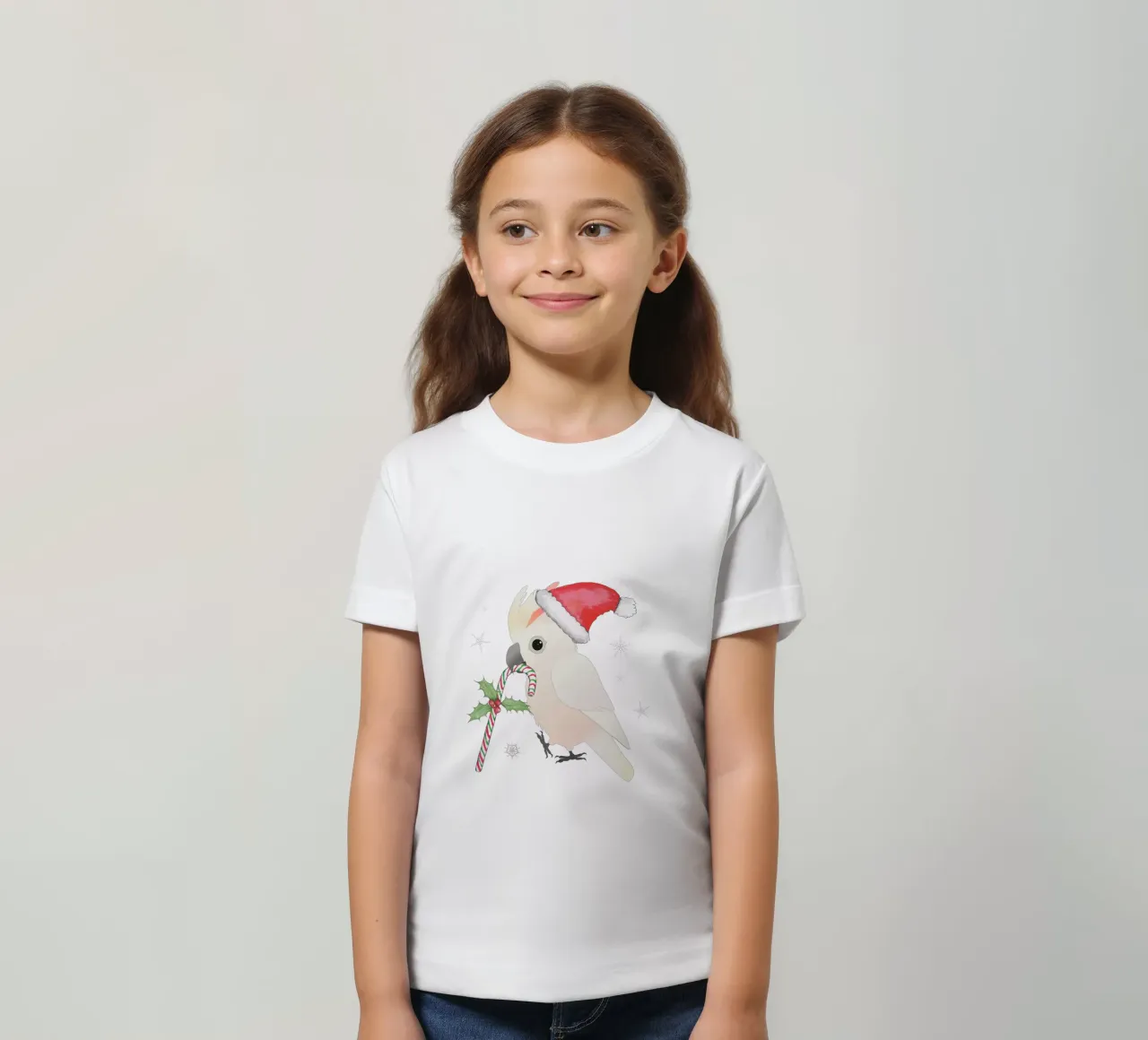 Un simpatico cacatua a cresta di salmone natalizio t-shirt bambini da BwiseLizzy