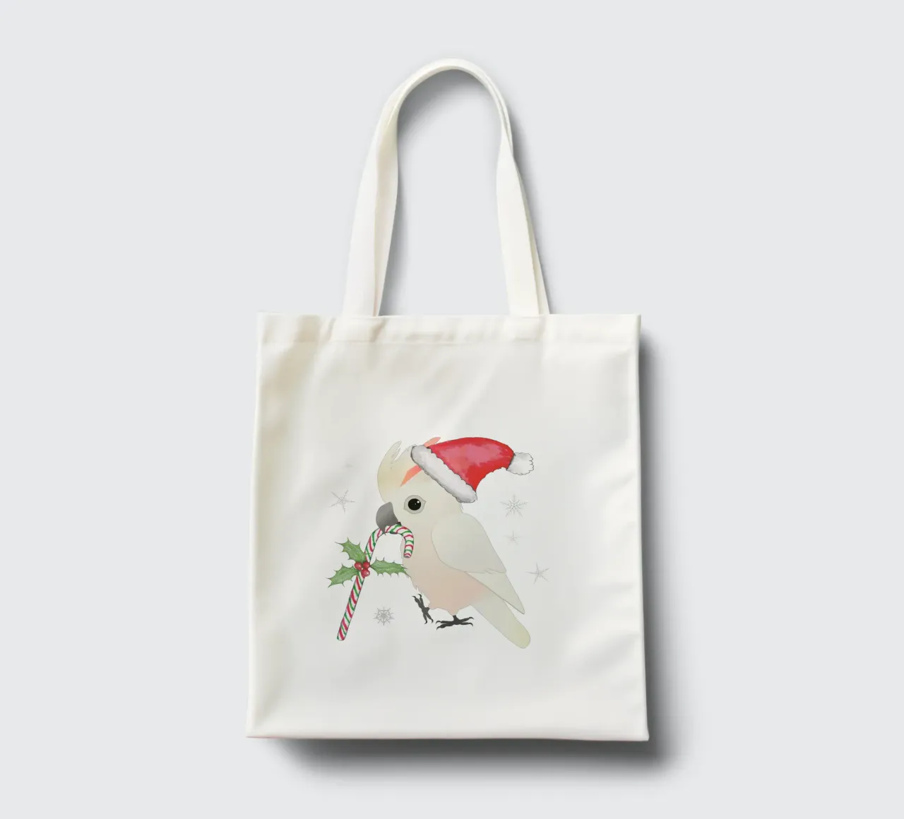 Un simpatico cacatua a cresta di salmone natalizio borsa in juta da BwiseLizzy