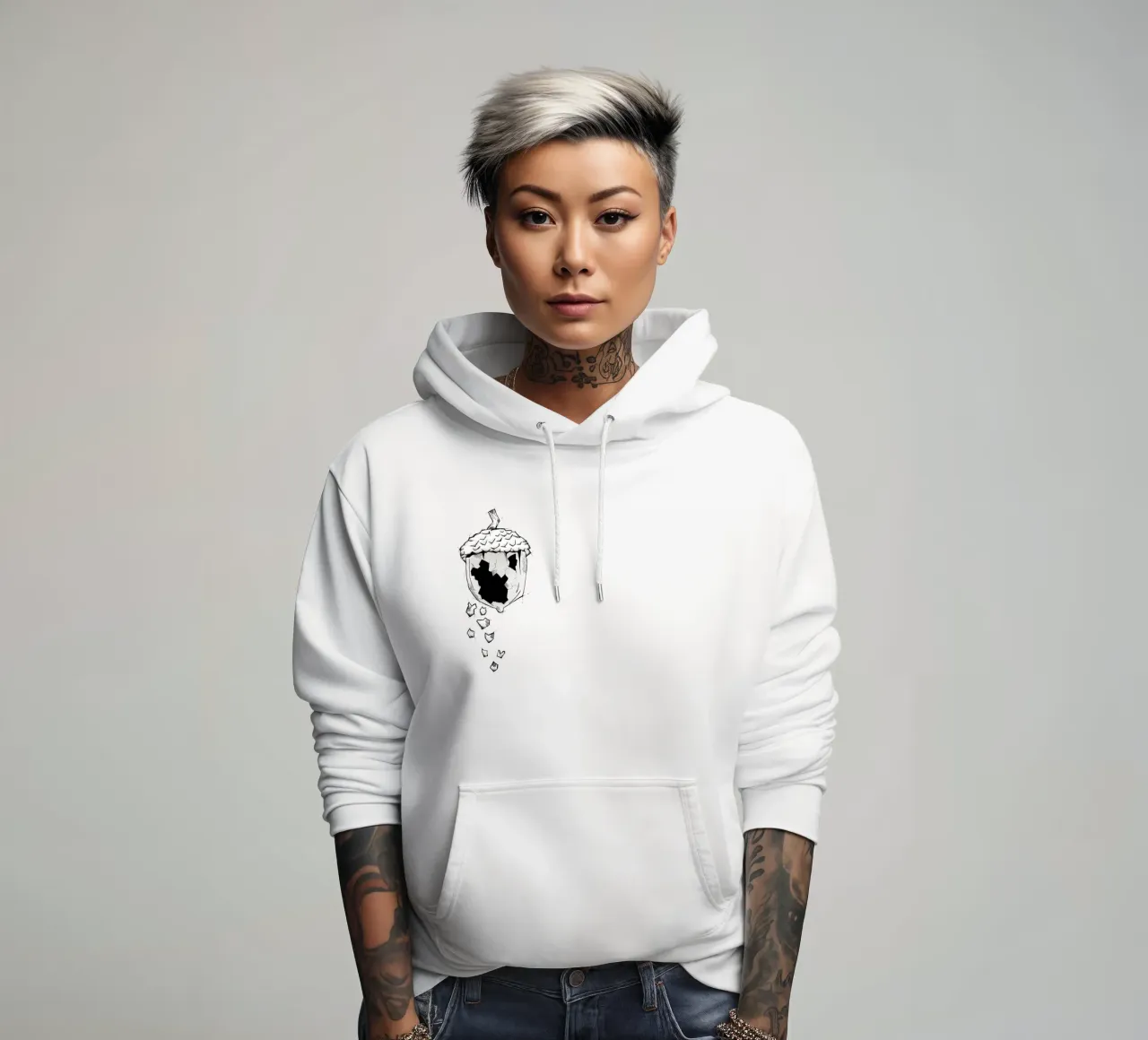 Broken nut | Lineart felpa con cappuccio da venten