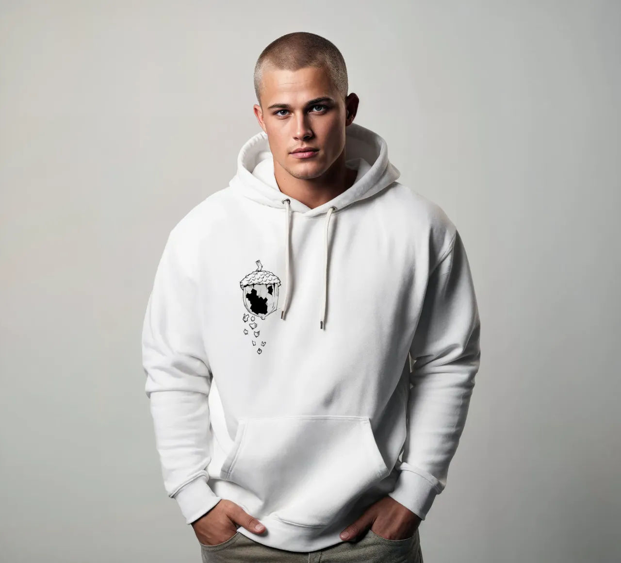 Broken nut | Lineart felpa con cappuccio da venten