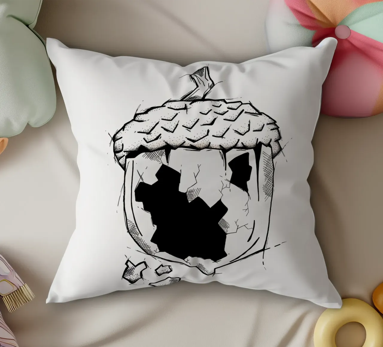 Broken nut | Lineart cuscino da venten