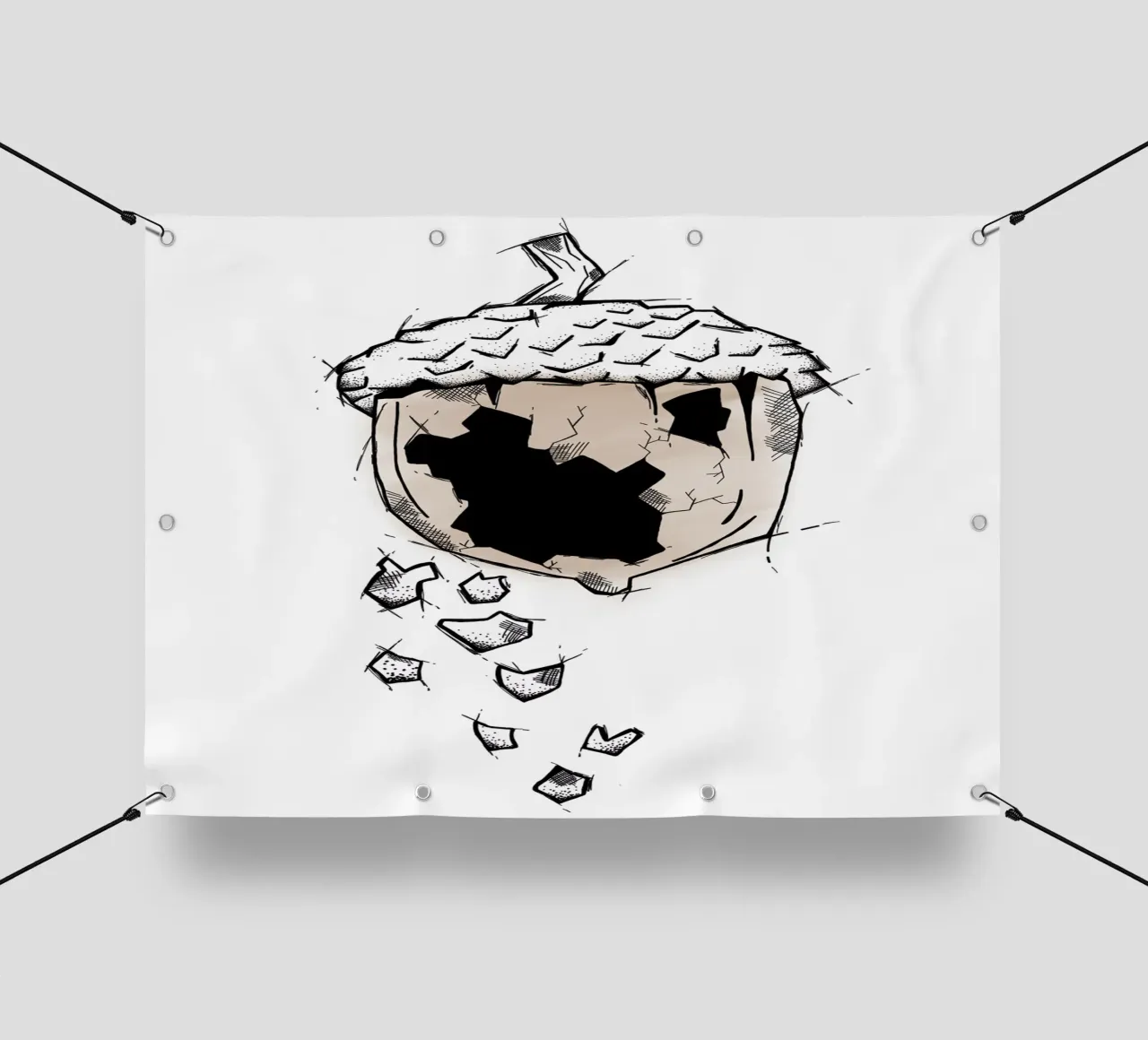 Broken nut | Lineart telo in pvc da venten