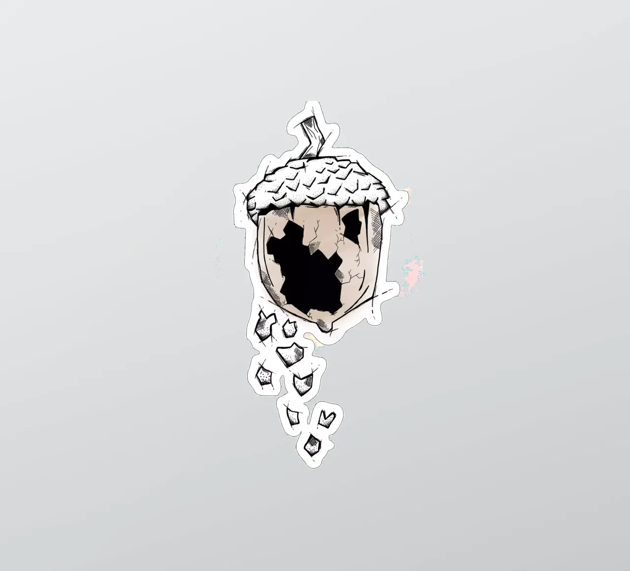 Broken nut | Lineart adesivo da venten