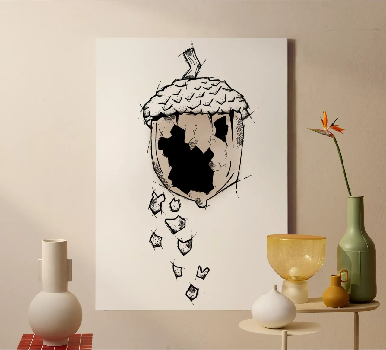 Broken nut | Lineart tela da venten