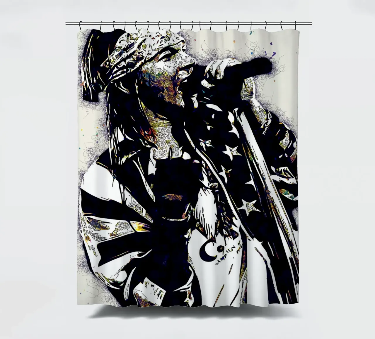 Art of AXL shower curtain by neonartroom