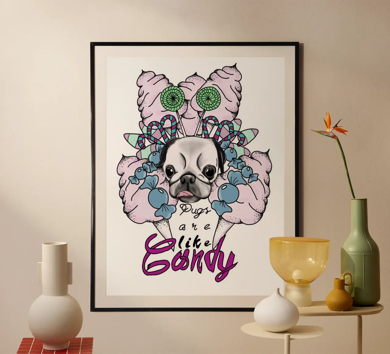 Candy Pug  | Pugart hahnemühle by venten