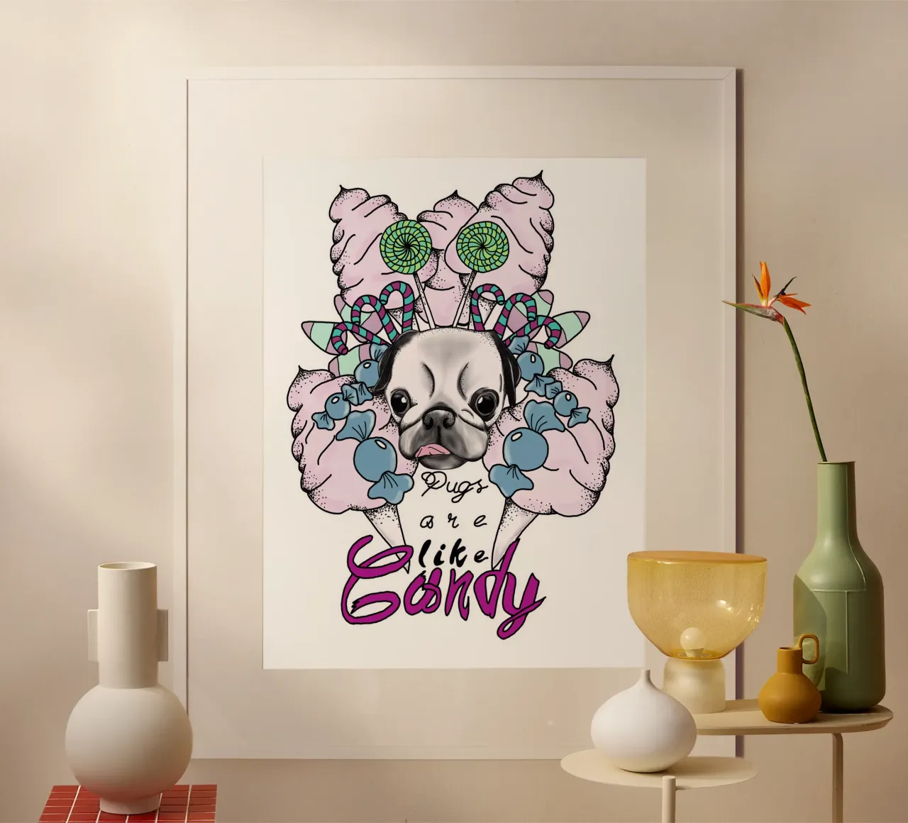Candy Pug  | Pugart hahnemühle by venten