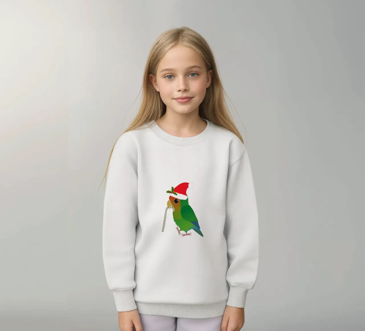 Ein süßer Weihnachtspfirsichgesichtiger Unzertrennlicher Kinder Sweatshirt von BwiseLizzy