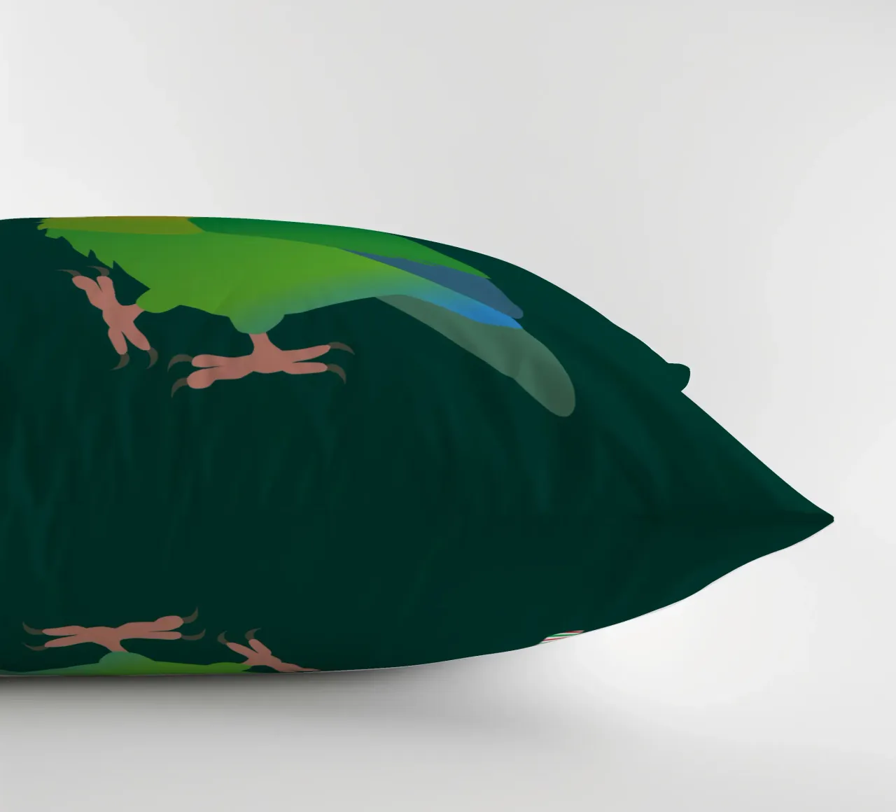 A cute Christmas peach faced lovebird decorative cushion by BwiseLizzy