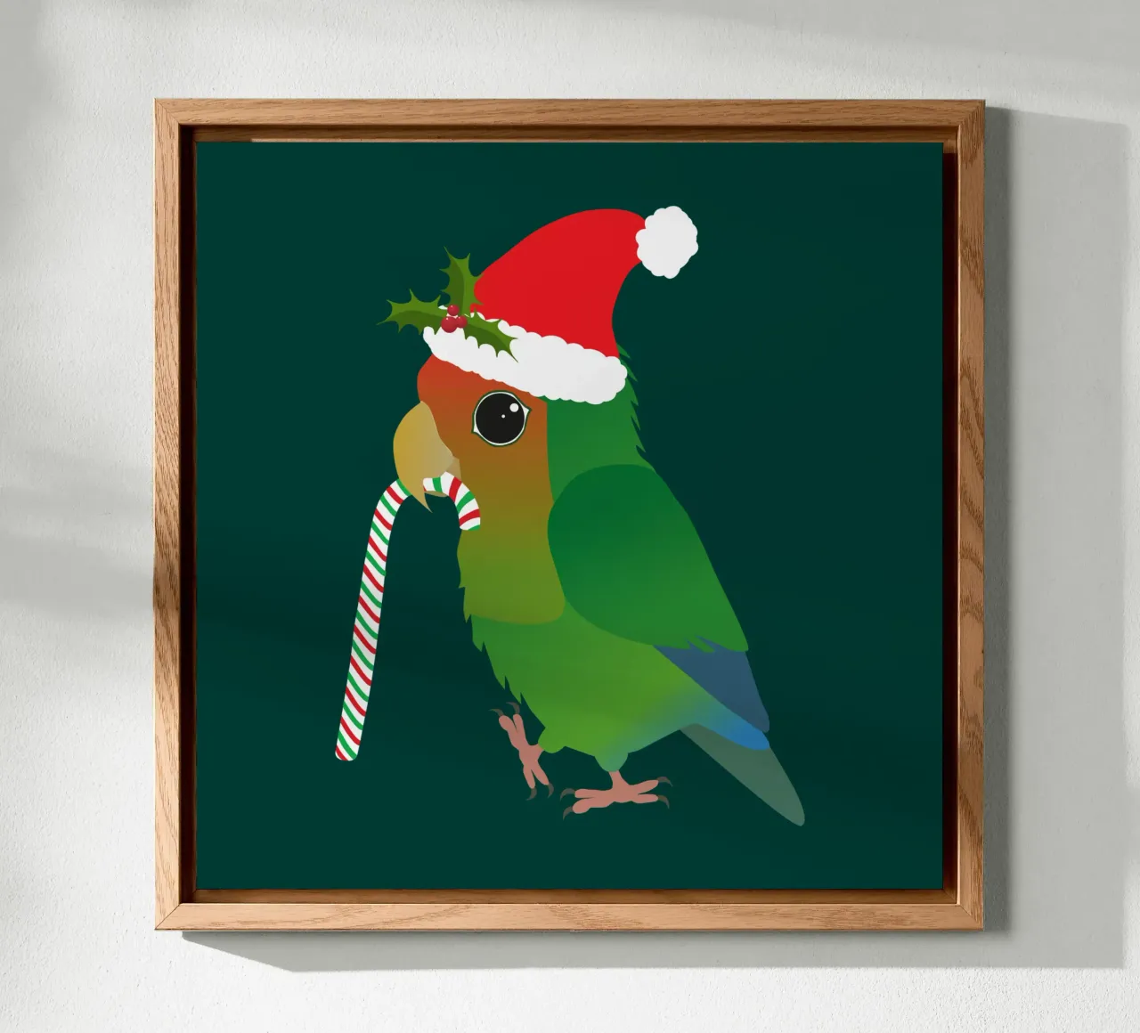 Ein süßer Weihnachtspfirsichgesichtiger Unzertrennlicher Alu-Dibond von BwiseLizzy