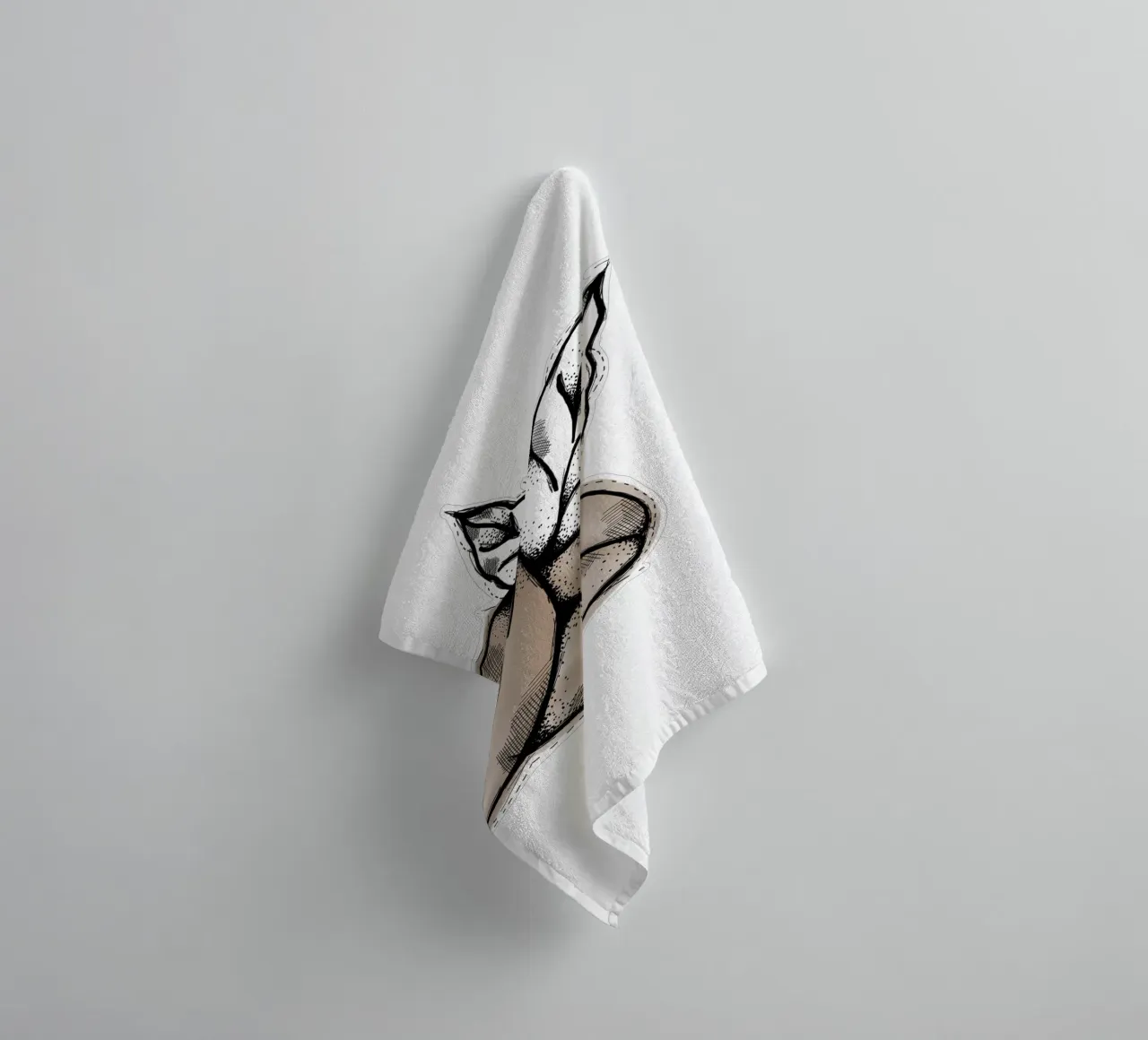 Coffeebeans | Lineart asciugamano da bagno da venten