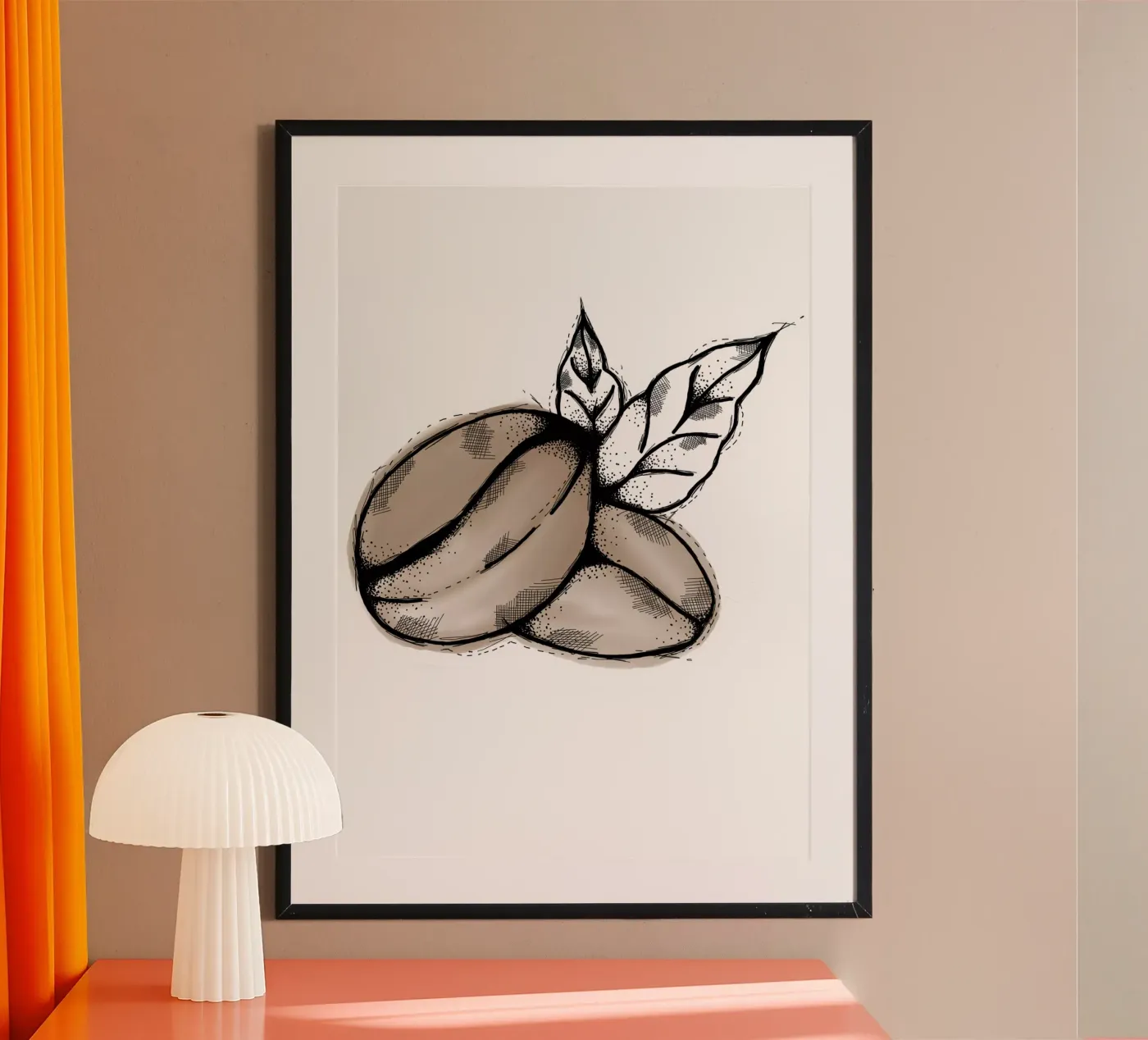 Coffeebeans | Lineart poster da venten