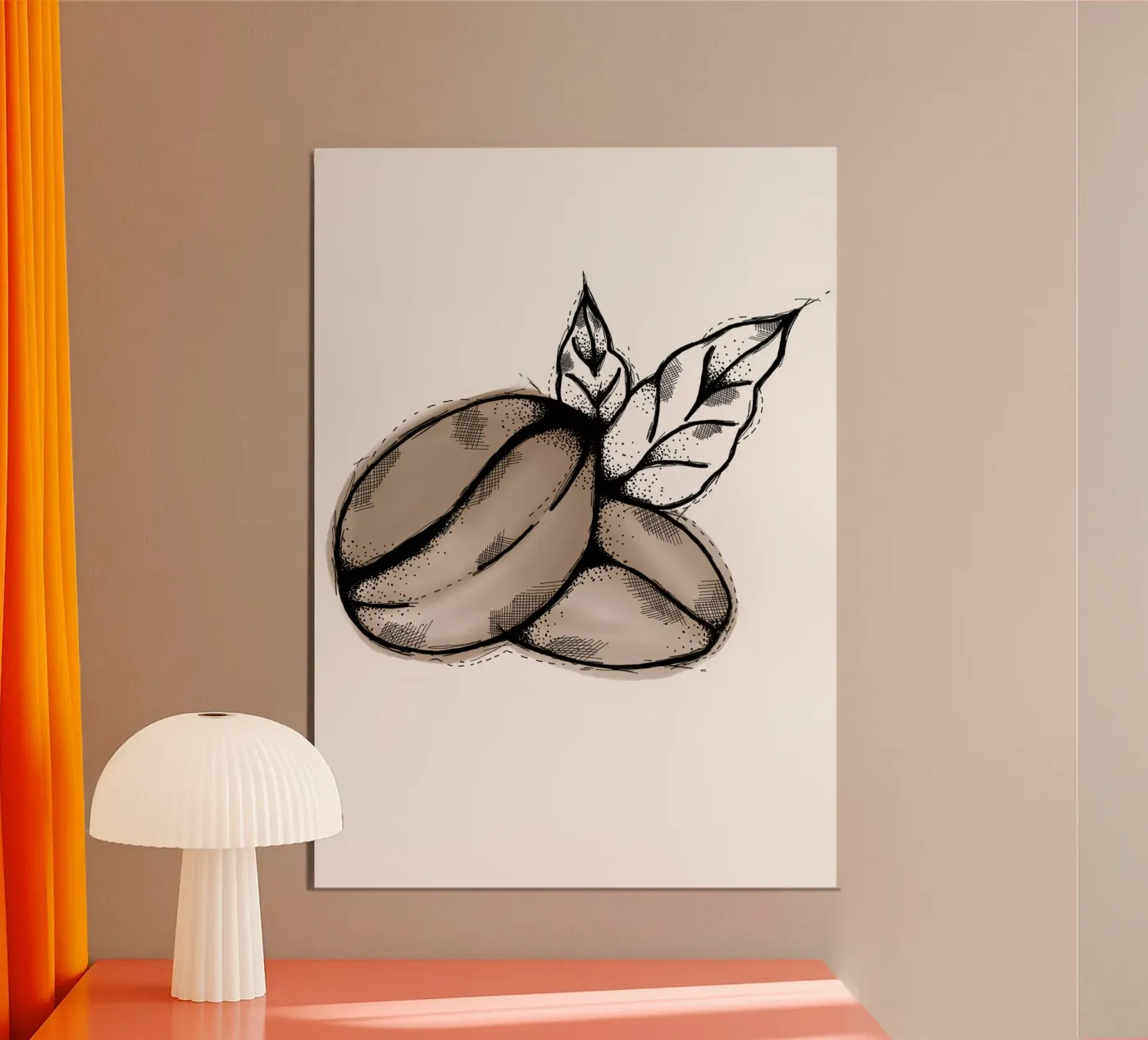 Coffeebeans | Lineart poster da venten