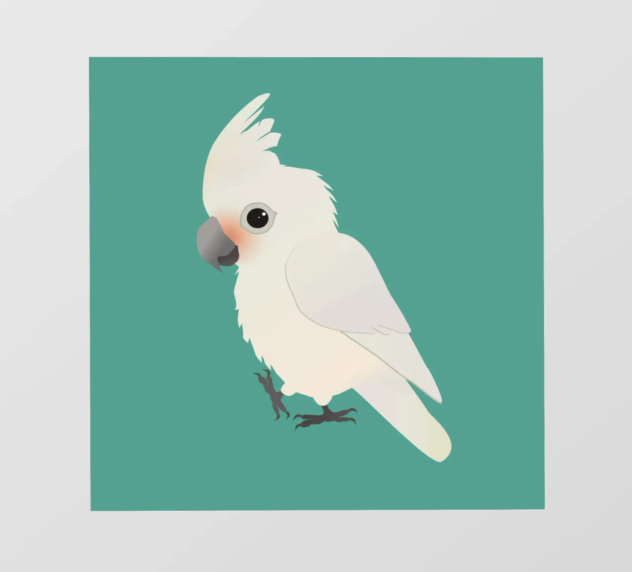 Illustrazione del simpatico cacatua di Goffin telo in pvc da BwiseLizzy