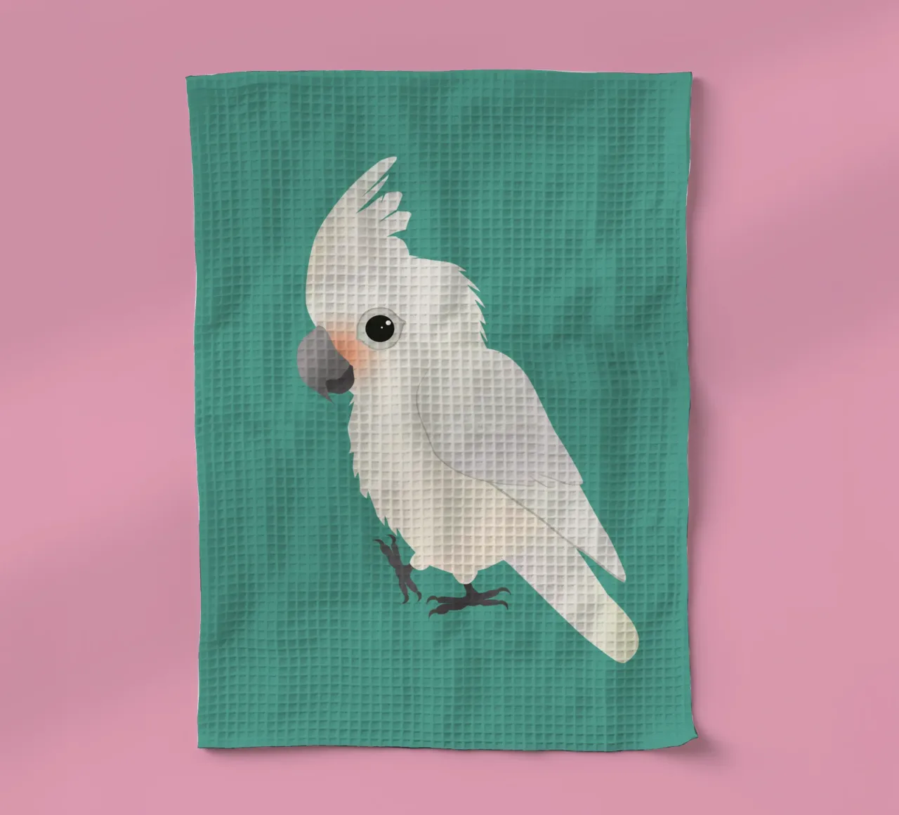 Illustrazione del simpatico cacatua di Goffin canovaccio da cucina da BwiseLizzy