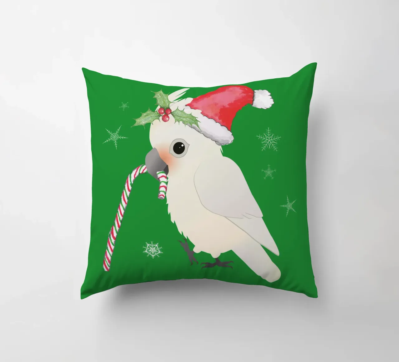 Un simpatico cacatua di Natale cuscino da BwiseLizzy