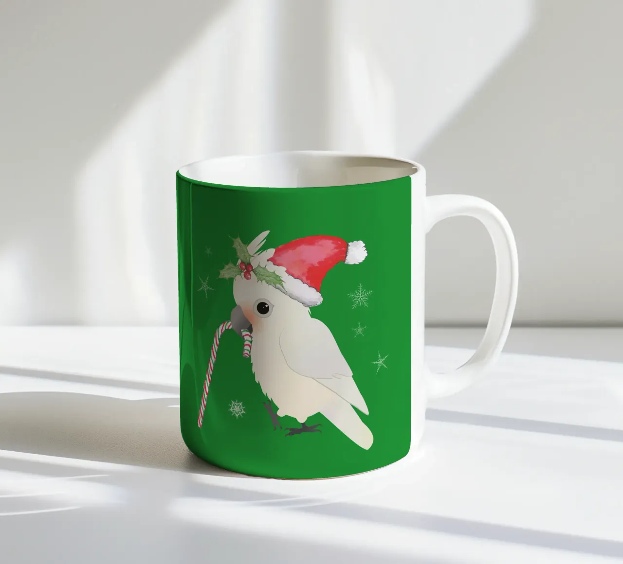Un simpatico cacatua di Natale tazza in ceramica da BwiseLizzy
