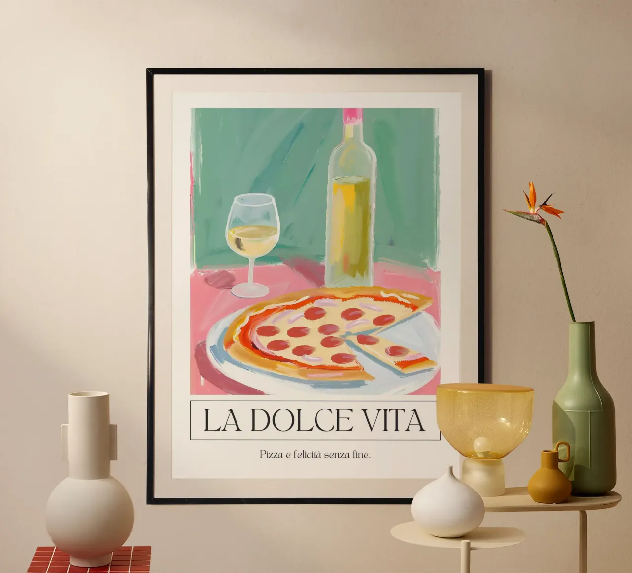 La dolce vita poster con telaio in plastica da Ohkimiko
