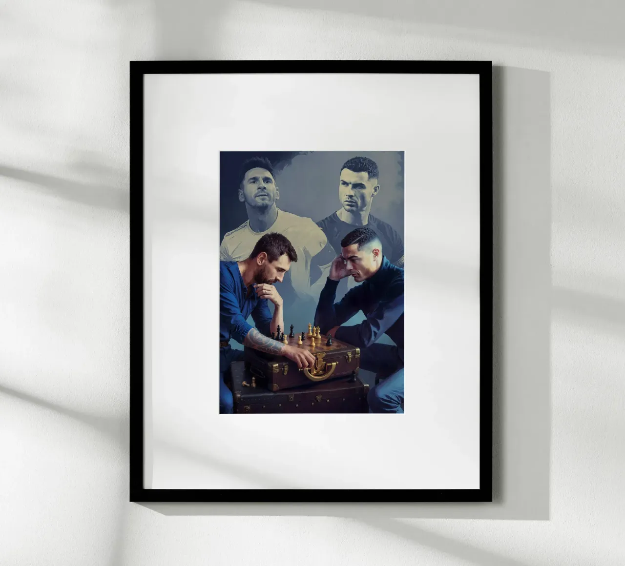 Messi and Ronaldo - The Greates of all Time poster con telaio in alluminio da Lootprint