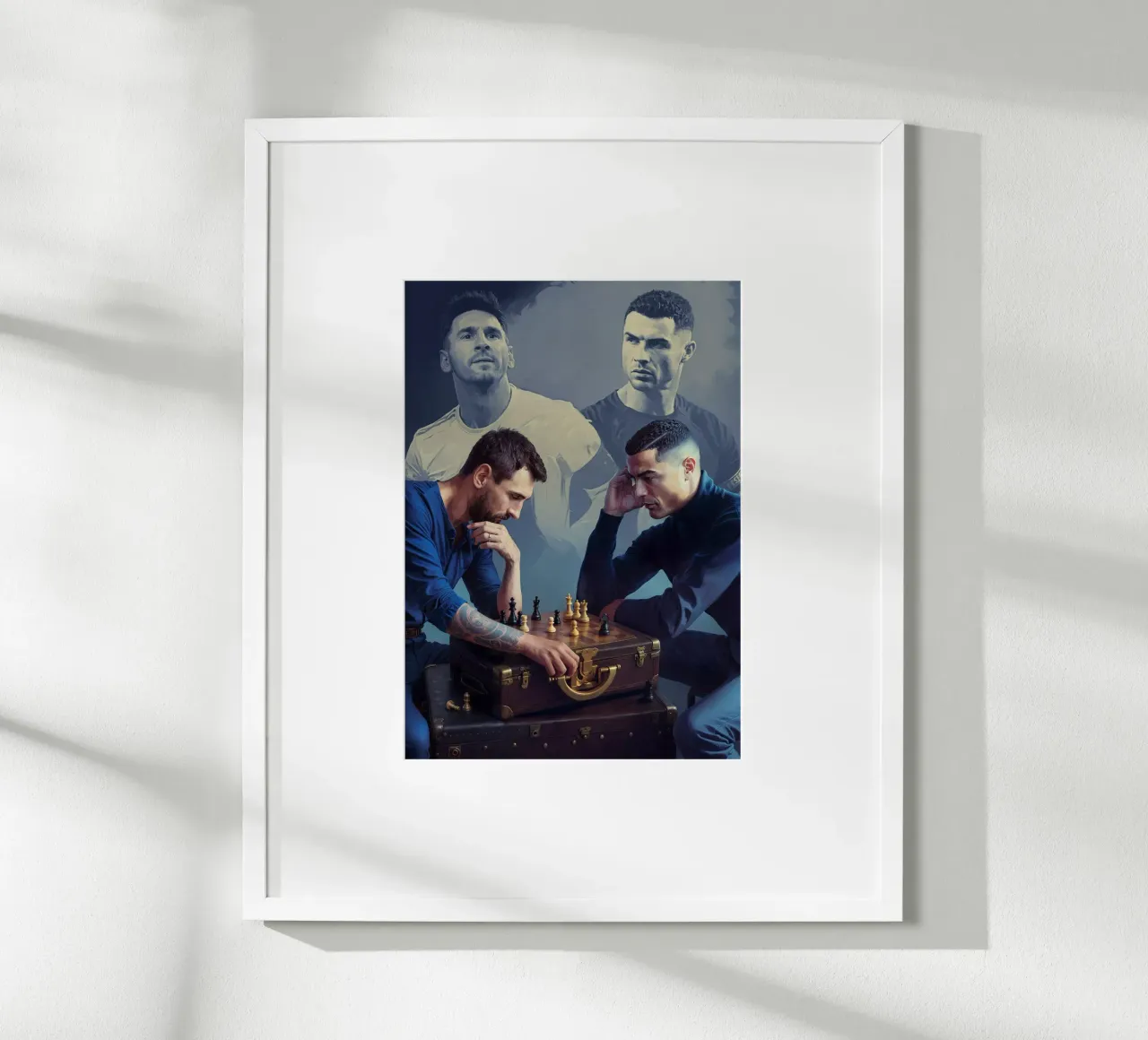 Messi and Ronaldo - The Greates of all Time poster con telaio in alluminio da Lootprint