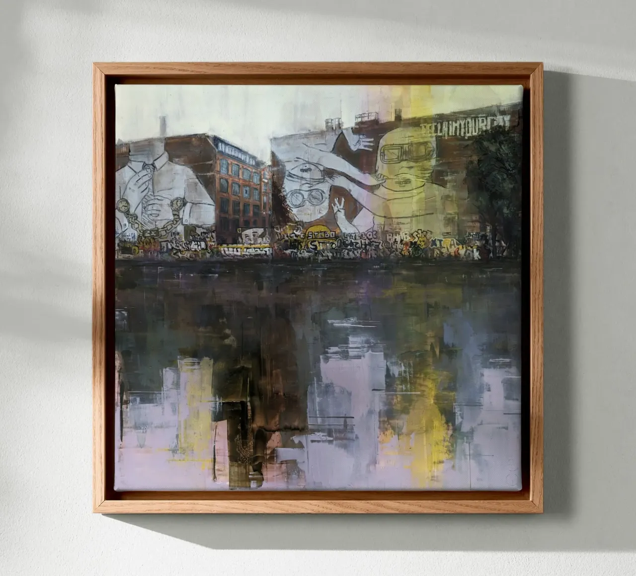 "BERLIN_23_02" Stampa d'arte pittura ad olio tela con Cornice a cassetta da Eduard Warkentin Art