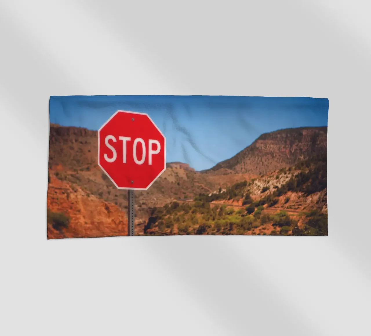 Stop beach towel by Dave Hare Photography