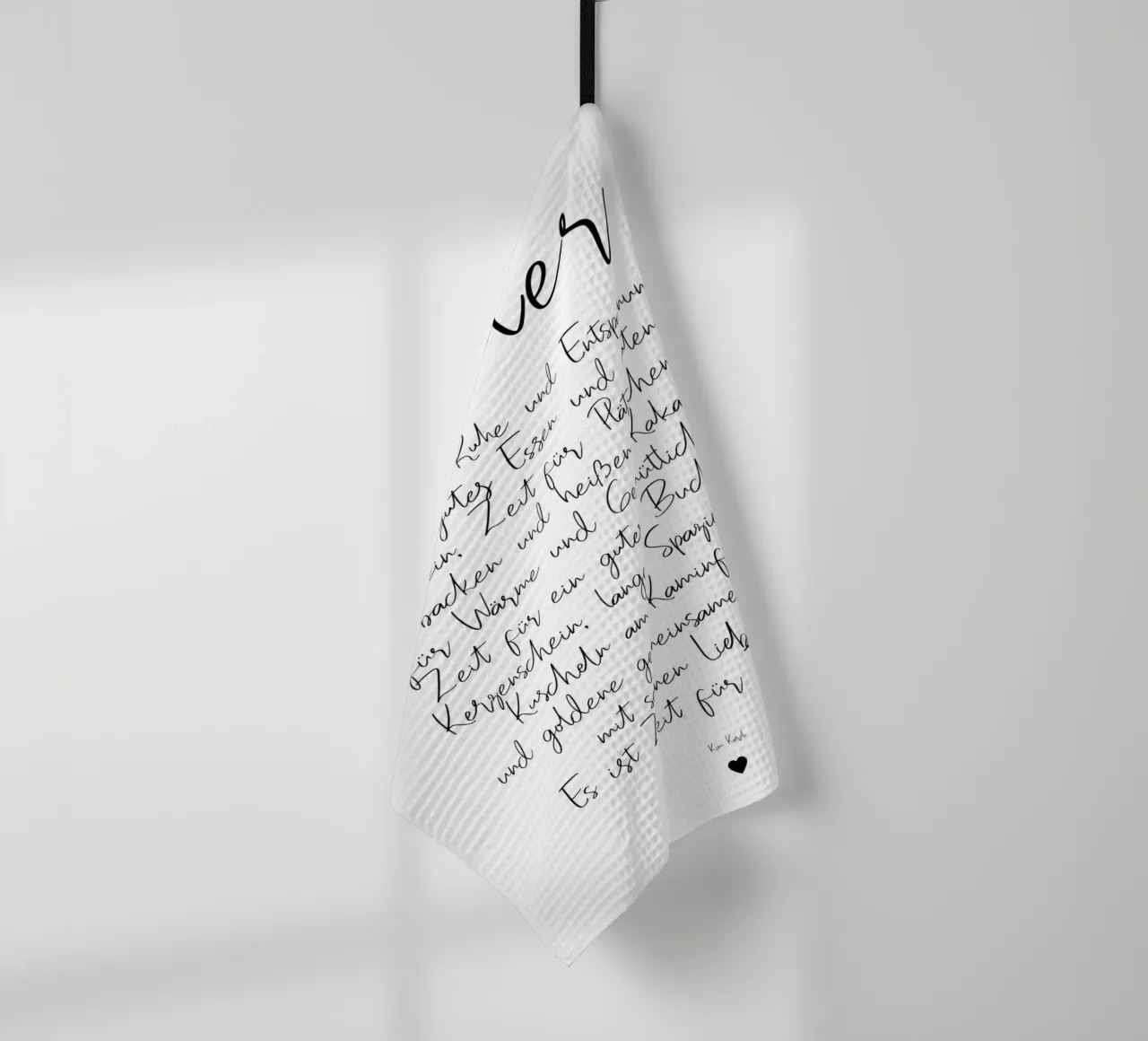 Winter - ein Gedicht tea towel by Ohkimiko