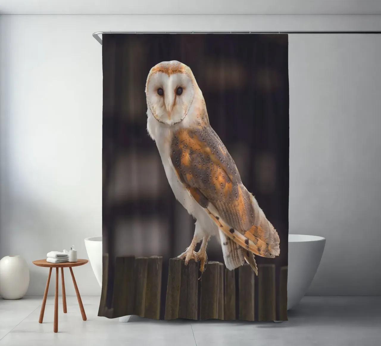 Barn Owl shower curtain by Dave Hare Photography