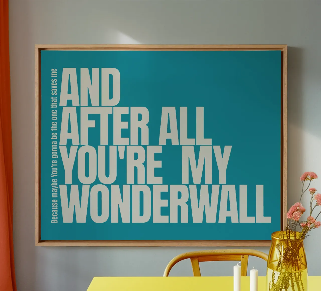 You're My Wonderwall canvas met Baklijst van Gunawan Rb