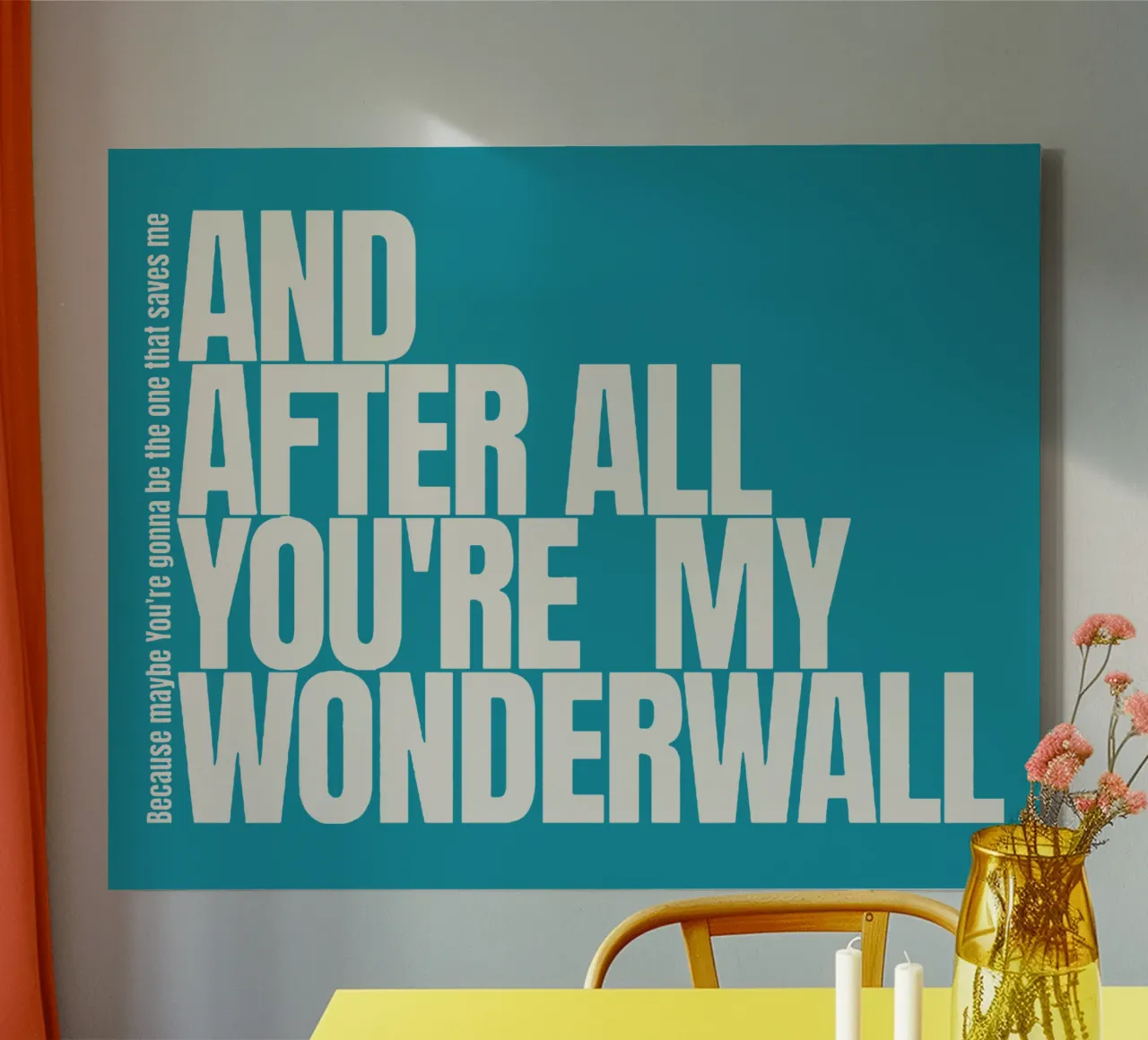 You're My Wonderwall canvas met Baklijst van Gunawan Rb