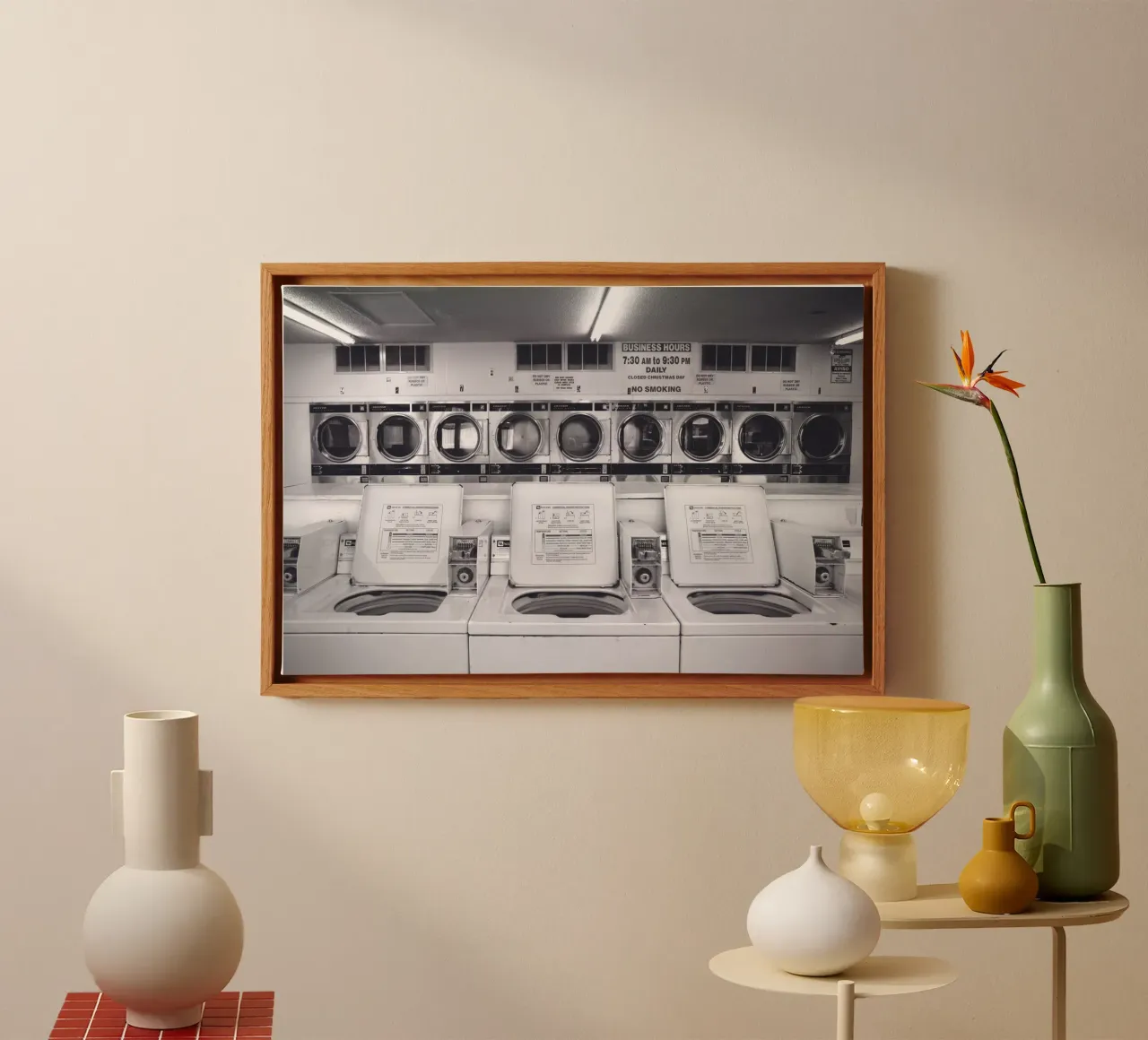 Fresno Wasserette canvas met Baklijst van Dave Hare Photography