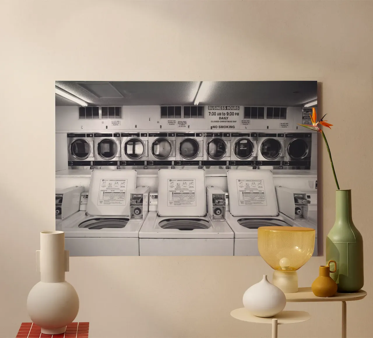 Fresno Wasserette canvas met Baklijst van Dave Hare Photography