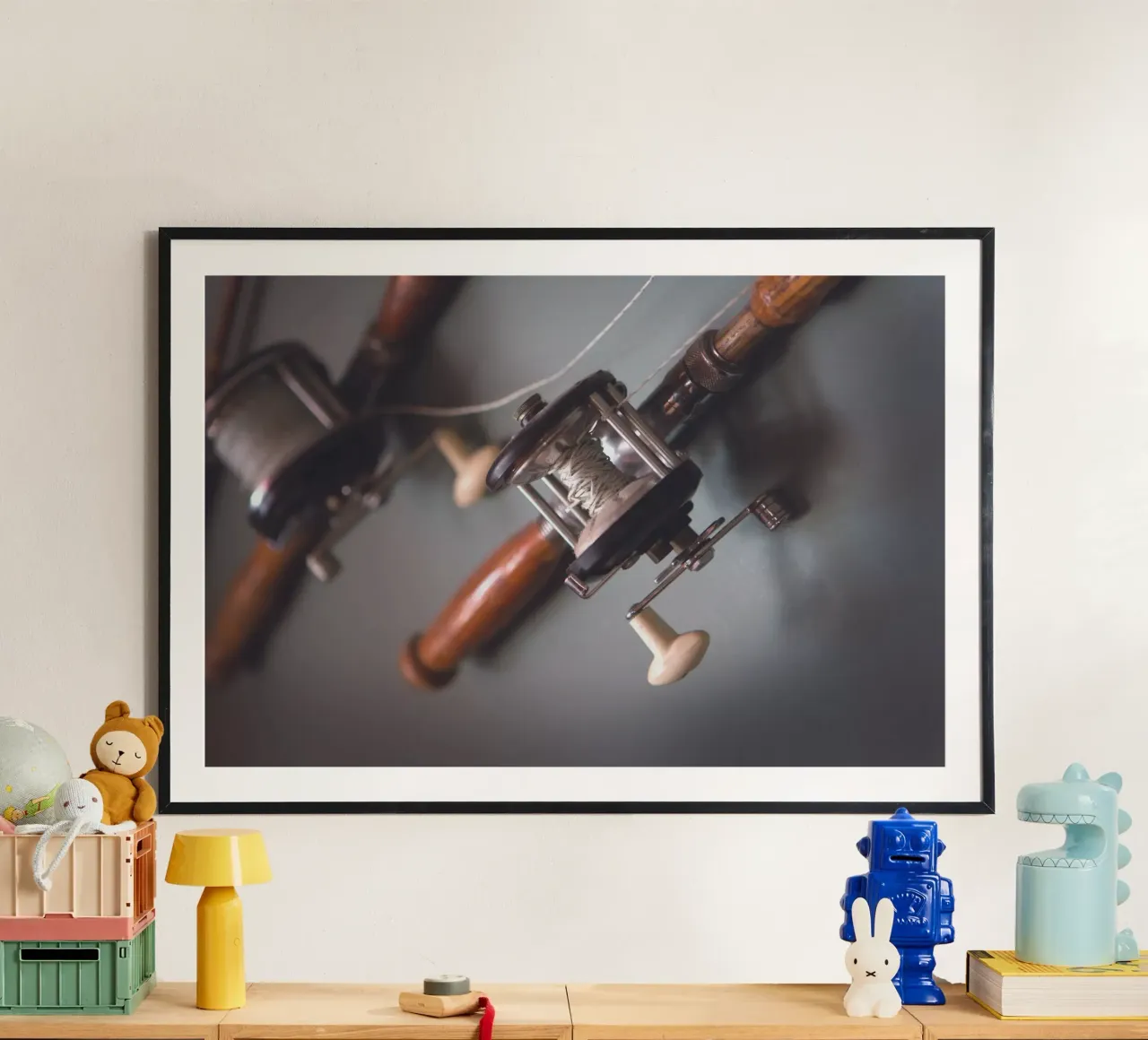Canne da pesca poster con telaio in plastica da Dave Hare Photography
